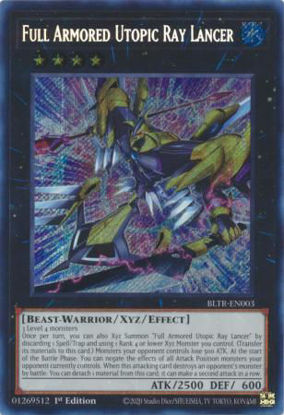 Full Armored Utopic Ray Lancer - BLTR-EN003 - Secret Rare 1st Edition