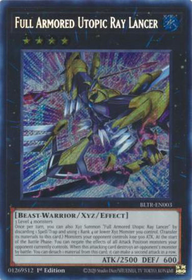 Full Armored Utopic Ray Lancer - BLTR-EN003 - Secret Rare 1st Edition