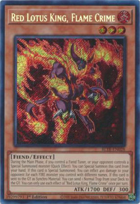 Red Lotus King, Flame Crime - BLTR-EN028 - Secret Rare 1st Edition