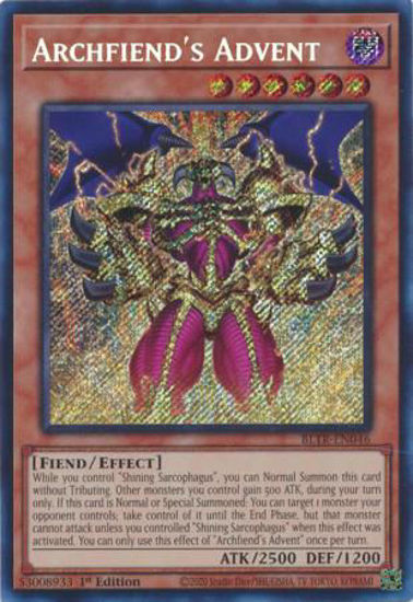 Archfiend’s Advent - BLTR-EN046 - Secret Rare 1st Edition