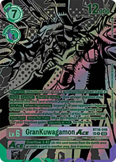 GranKuwagamon Ace (Box Topper) - BT16-046t - Rare Foil