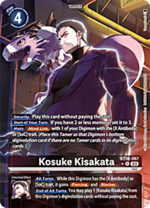 Kosuke Kisakata (Alternate Art) - BT16-087a - Rare Foil