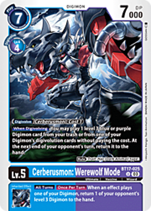 Cerberusmon: Werewolf Mode - BT17-025 - Uncommon