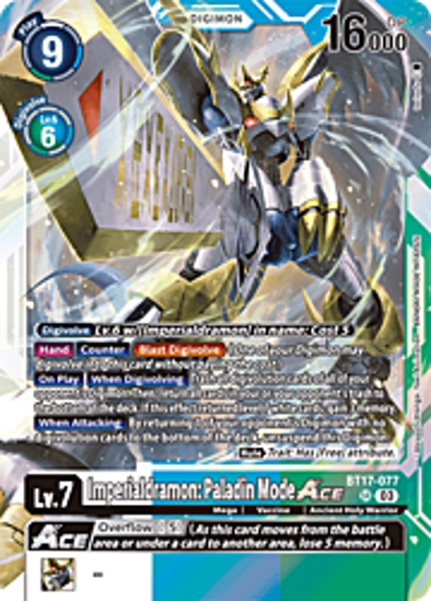 Imperialdramon: Paladin Mode Ace - BT17-077 - Super Rare Foil