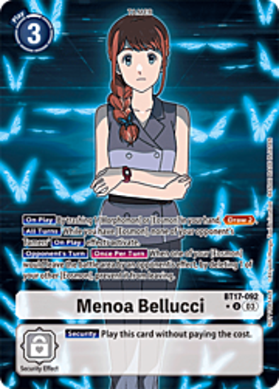 Menoa Bellucci (Alternate Art) - BT17-092a - Rare Foil