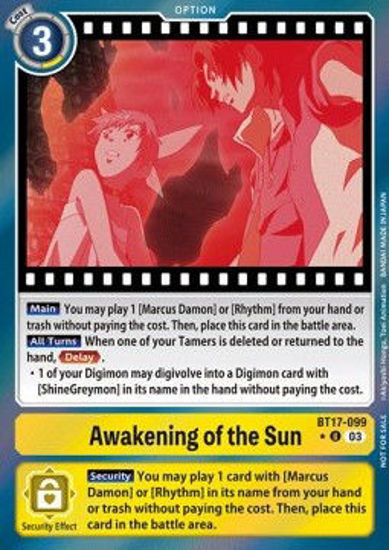 Awakening of the Sun (Alternate Art) - BT17-099a - Uncommon Foil