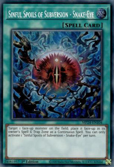 Sinful Spoils of Subversion - Snake-Eye - MP24-EN104 - Secret Rare 1st Edition