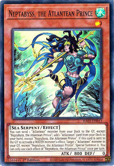 Neptabyss, the Atlantean Prince - RA03-EN013 - Super Rare 1st Edition