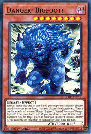 	Danger! Bigfoot! (Alt Art) - RA03-EN019 - Super Rare 1st Edition