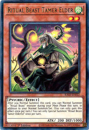 Ritual Beast Tamer Elder - RA03-EN012 - Ultra Rare 1st Edition