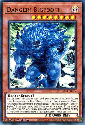 Danger! Bigfoot! (Alt Art) - RA03-EN019 - Ultra Rare 1st Edition