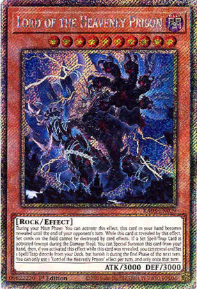 Lord of the Heavenly Prison - RA03-EN029 - Platinum Secret Rare 1st Edition