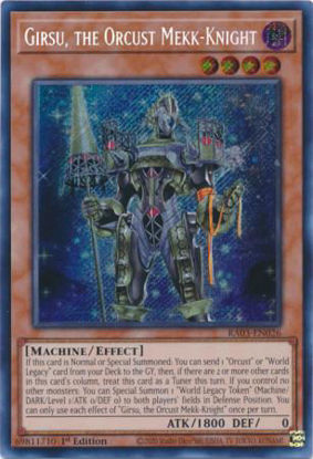 Girsu, the Orcust Mekk-Knight - RA03-EN026 - Quarter Century Secret Rare 1st Edition