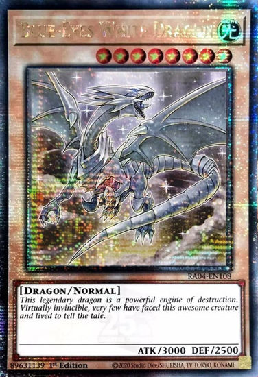 Blue-Eyes White Dragon - RA04-EN108-QCR - (V.5 - Quarter Century Secret Rare) 1st Edition