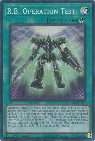 R.B. Operation Test - DOOD-EN094 - Super Rare 1st Edition