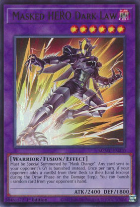 Masked HERO Dark Law - MZMU-EN070 - Ultra Rare 1st Edition