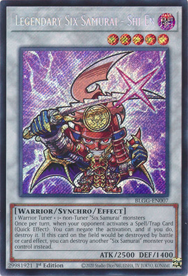 Legendary Six Samurai - Shi En - BLGG-EN007 - Secret Rare 1st Edition