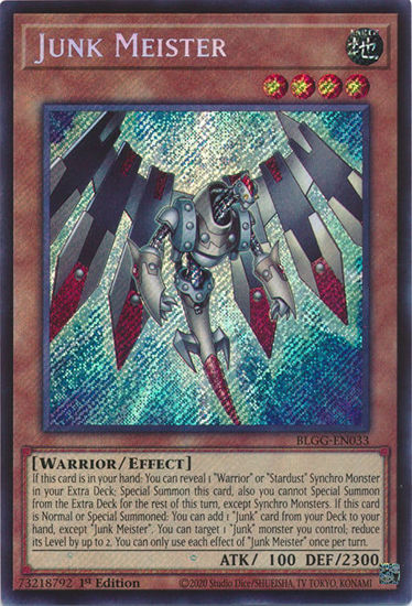 Junk Meister - BLGG-EN033 - Secret Rare 1st Edition