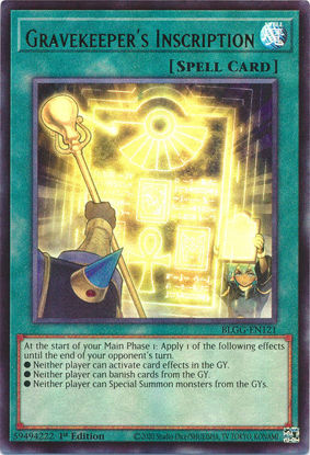 Gravekeeper's Inscription - BLGG-EN121 - Ultra Rare 1st Edition