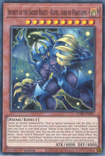 Infinity of the Sacred Beasts - Raviel, Lord of Phantasms - CORI-EN007 - Super Rare 1st Edition