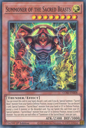 Summoner of the Sacred Beasts - CORI-EN008 - Super Rare 1st Edition