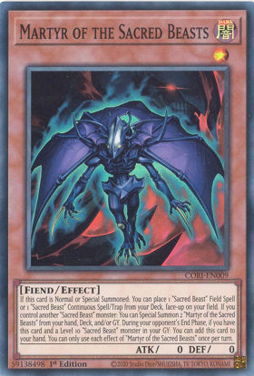 Martyr of the Sacred Beasts - CORI-EN009 - Super Rare 1st Edition