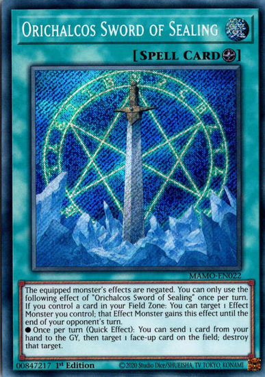 Orichalcos Sword of Sealing - MAMO-EN022 - Secret Rare 1st Edition
