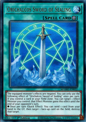 Orichalcos Sword of Sealing - MAMO-EN022 - Ultra Rare 1st Edition