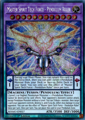 Master Spirit Tech Force - Pendulum Ruler - MAMO-EN027 - Secret Rare 1st Edition