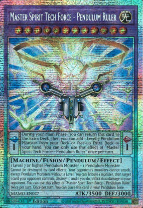 Master Spirit Tech Force - Pendulum Ruler - MAMO-EN027 - Starlight Rare 1st Edition