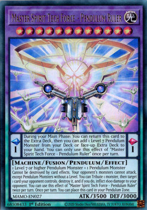 Master Spirit Tech Force - Pendulum Ruler - MAMO-EN027 - Ultra Rare 1st Edition