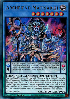 Archfiend Matriarch - MAMO-EN070 - Ultra Rare 1st Edition
