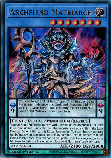 Archfiend Matriarch - MAMO-EN070 - Ultra Rare 1st Edition