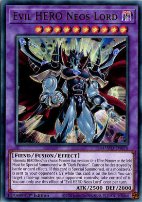 Evil HERO Neos Lord - MAMO-EN076 - Ultra Rare 1st Edition