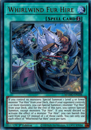 Whirlwind Fur Hire - MAMO-EN106 - Ultra Rare 1st Edition