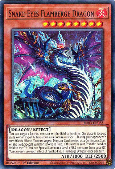 Snake-Eyes Flamberge Dragon - RA03-EN033 - Super Rare 1st Edition