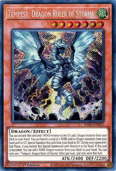 Tempest, Dragon Ruler of Storms - RA03-EN011 - Secret Rare 1st Edition