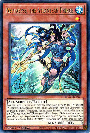 Neptabyss, the Atlantean Prince - RA03-EN013 - Ultra Rare 1st Edition