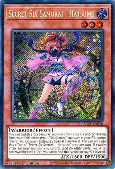 Secret Six Samurai - Hatsume - RA03-EN016 - Secret Rare 1st Edition