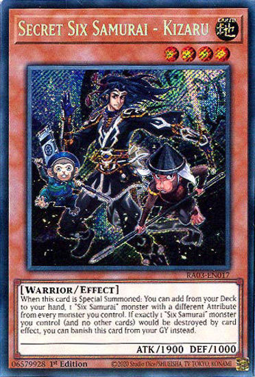 Secret Six Samurai - Kizaru - RA03-EN017 - Secret Rare 1st Edition