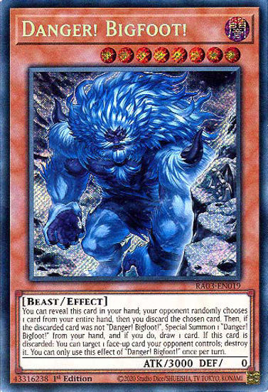 Danger! Bigfoot! (Alt Art) - RA03-EN019 - Secret Rare 1st Edition