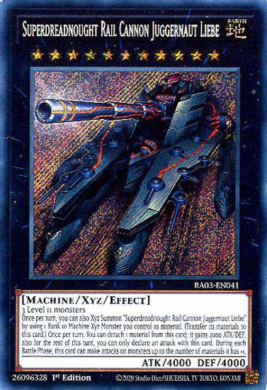 Superdreadnought Rail Cannon Juggernaut Liebe - RA03-EN041 - Secret Rare 1st Edition