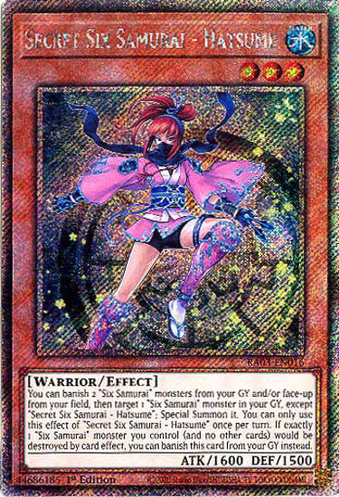 Secret Six Samurai - Hatsume - RA03-EN016 - Platinum Secret Rare 1st Edition