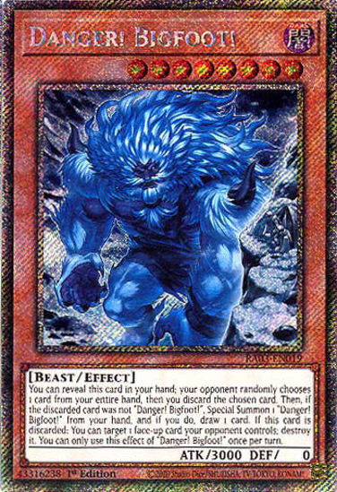 Danger! Bigfoot! (Alt Art) - RA03-EN019 - Platinum Secret Rare 1st Edition