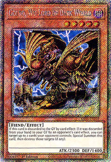 Goldd, Wu-Lord of Dark World - RA03-EN159 - Platinum Secret Rare 1st Edition