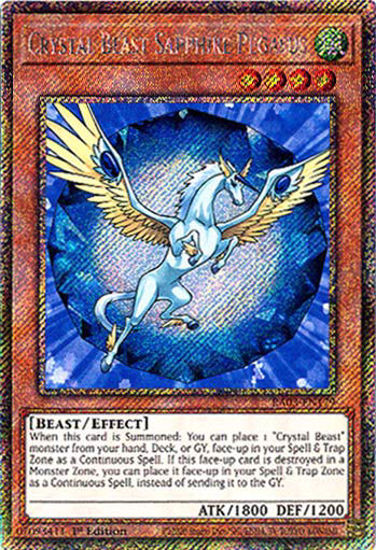 Crystal Beast Sapphire Pegasus - RA03-EN179 - Platinum Secret Rare 1st Edition