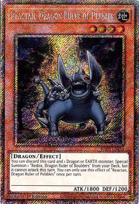 Reactan, Dragon Ruler of Pebbles - RA03-EN254 - Platinum Secret Rare 1st Edition