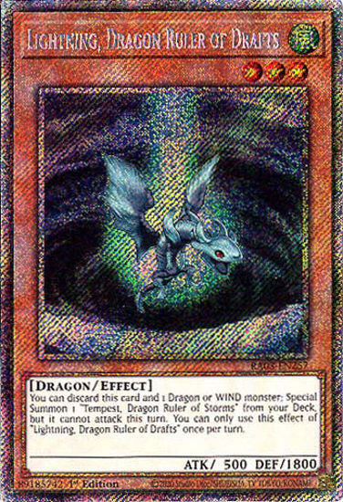 Lightning, Dragon Ruler of Drafts - RA03-EN257 - Platinum Secret Rare 1st Edition