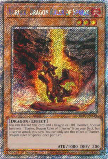 Burner, Dragon Ruler of Sparks - RA03-EN256 - Quarter Century Secret Rare 1st Edition