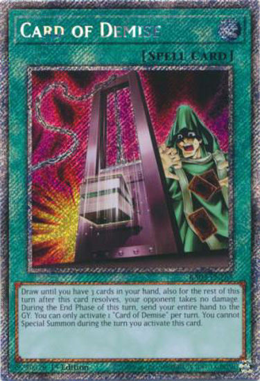 Card of Demise - RA03-EN265 - Quarter Century Secret Rare 1st Edition